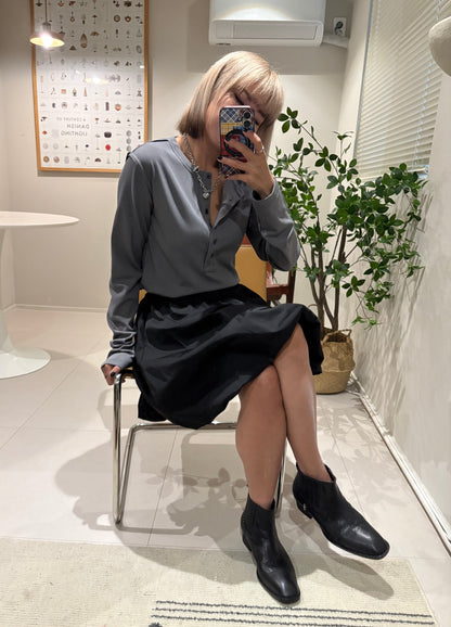 Front buttons cotton tee #00007