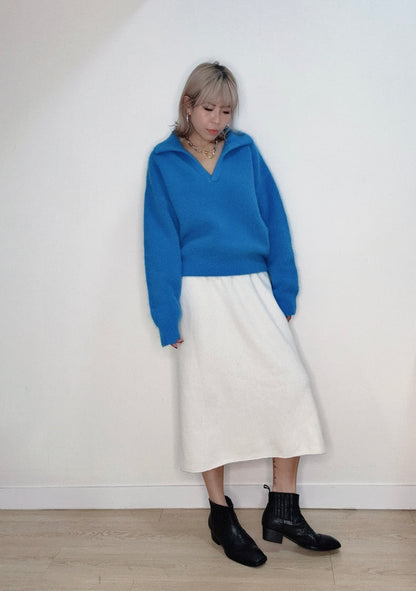 Banding softly knitted skirt #00151