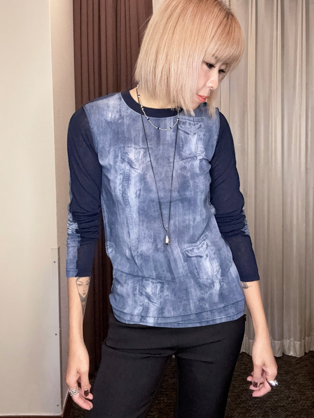 Pocket printed dye-in tee #00993