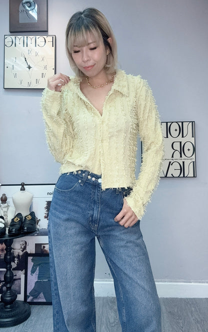 So so shirt collar cardigan #00385