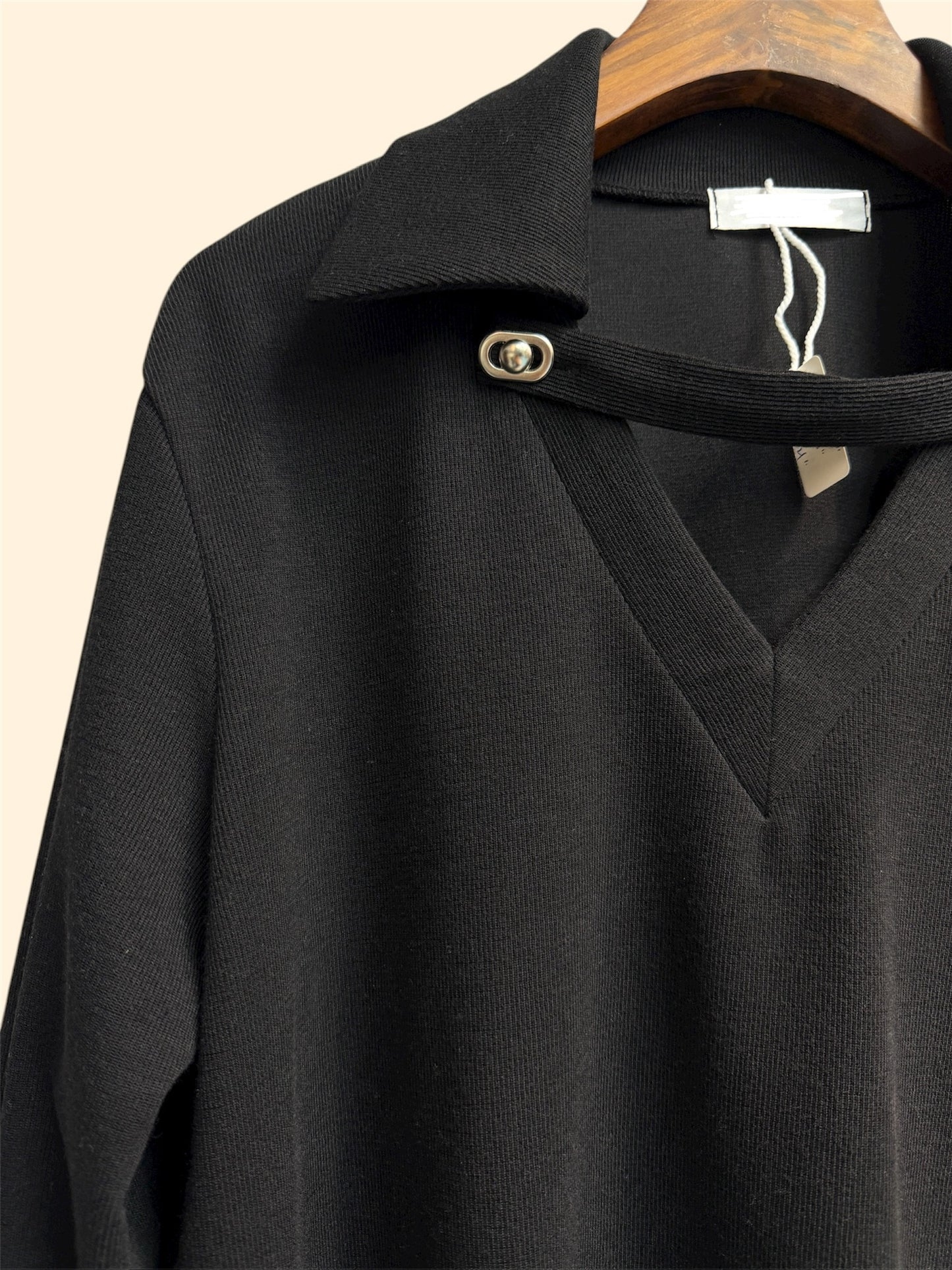 Big v neck polo top(front button) #00018