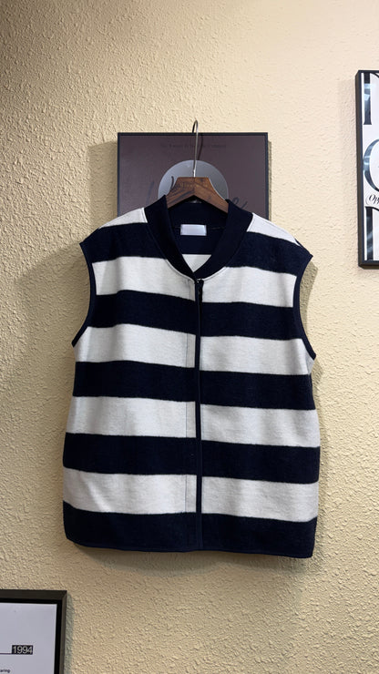 Striped blush cloth vest outer #01000