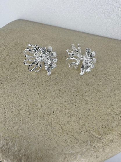 Front and back flower shaped earrings