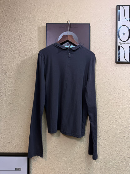 Back buttons plain cotton tee #01032