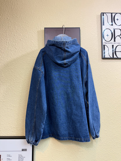 With hat denim hoodie #00998