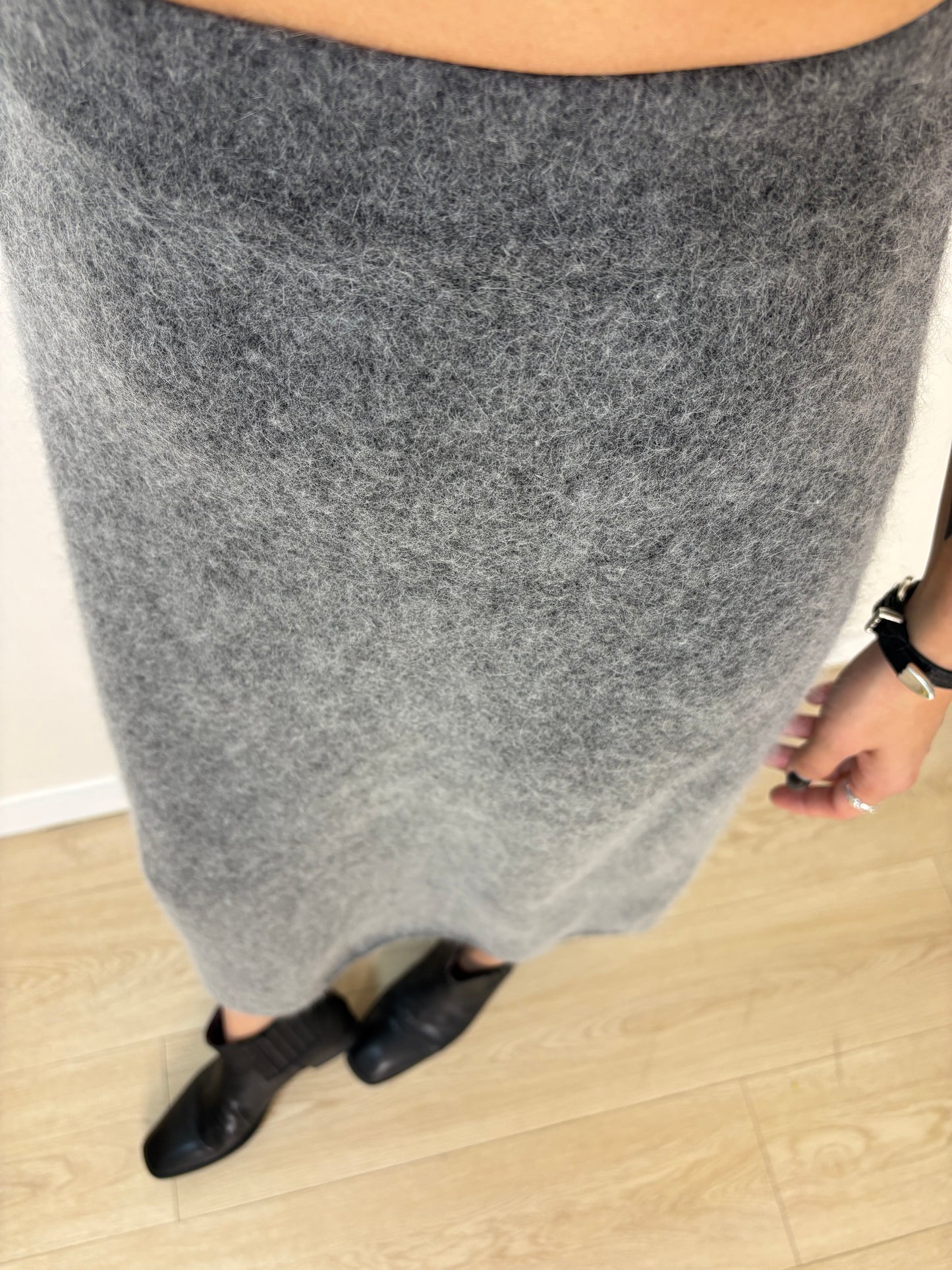 Banding softly knitted skirt #00151