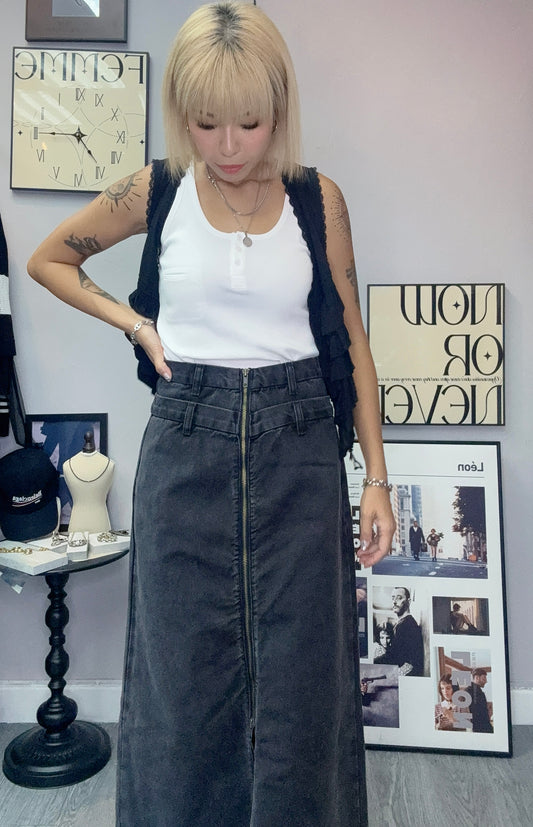Denim zip skirt