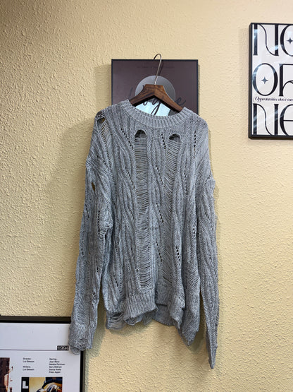 Tattered loose knitted top #01019