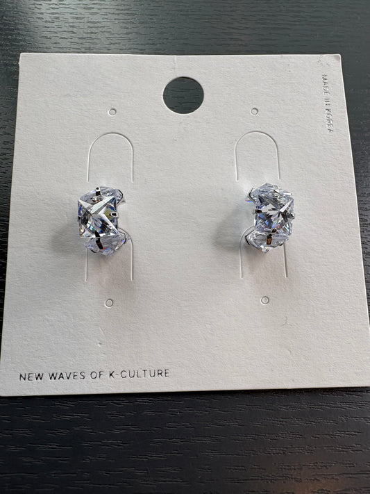 Square shaped hoop earrings