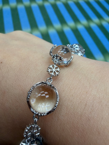 Transparent craft beads X snowflake bracelet