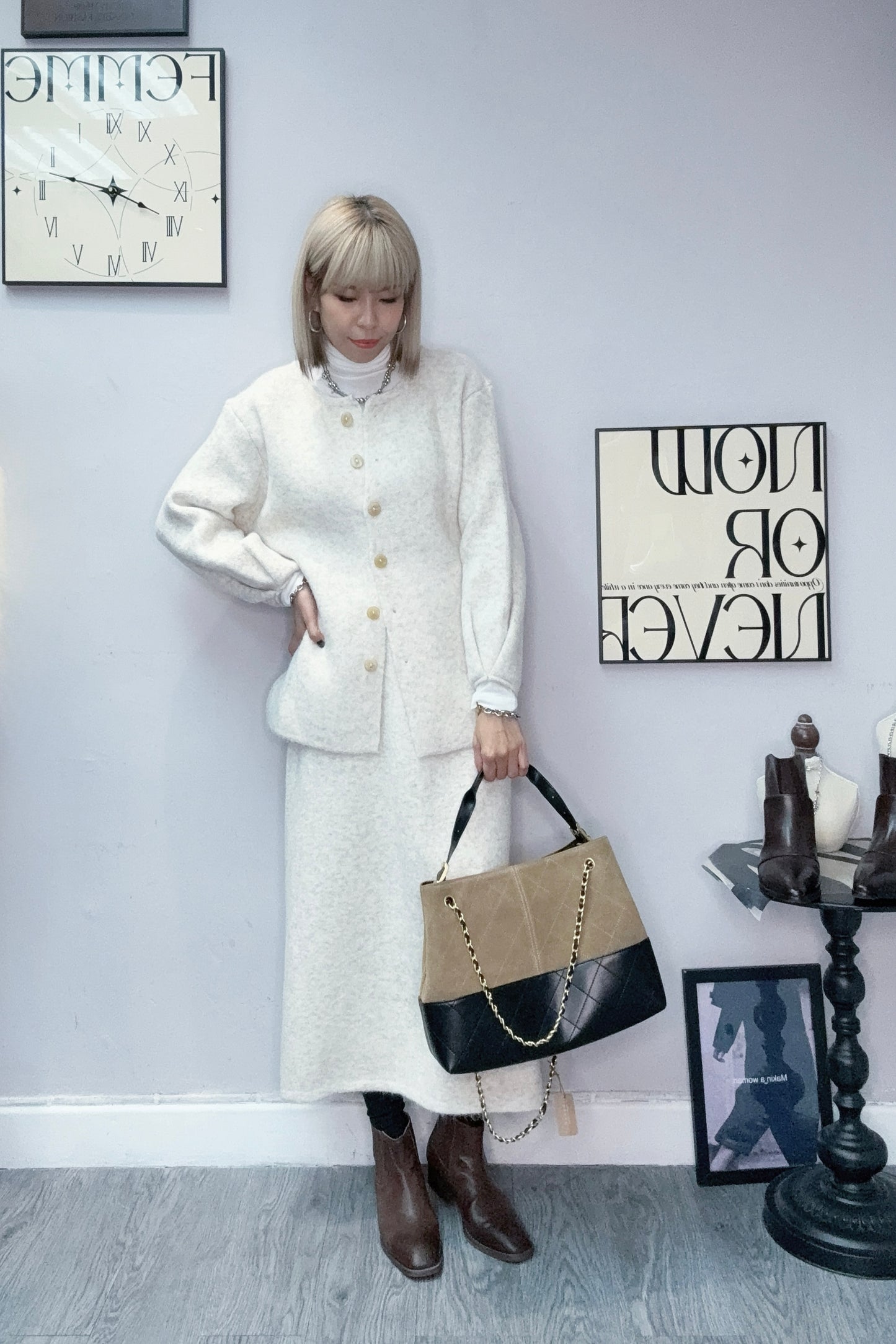 Wool X linen set #00141 (made in Italy)