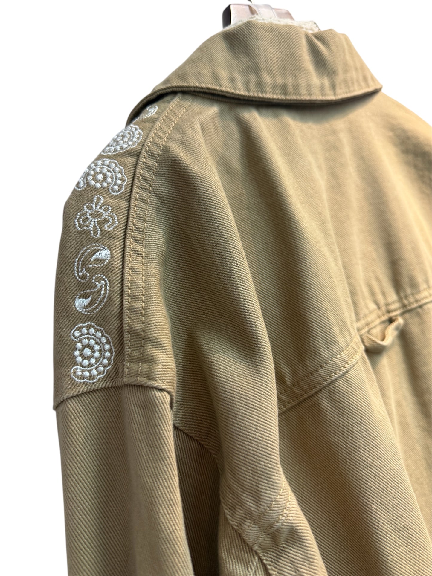 Shirt collar patchwork sleeves jacket #00334