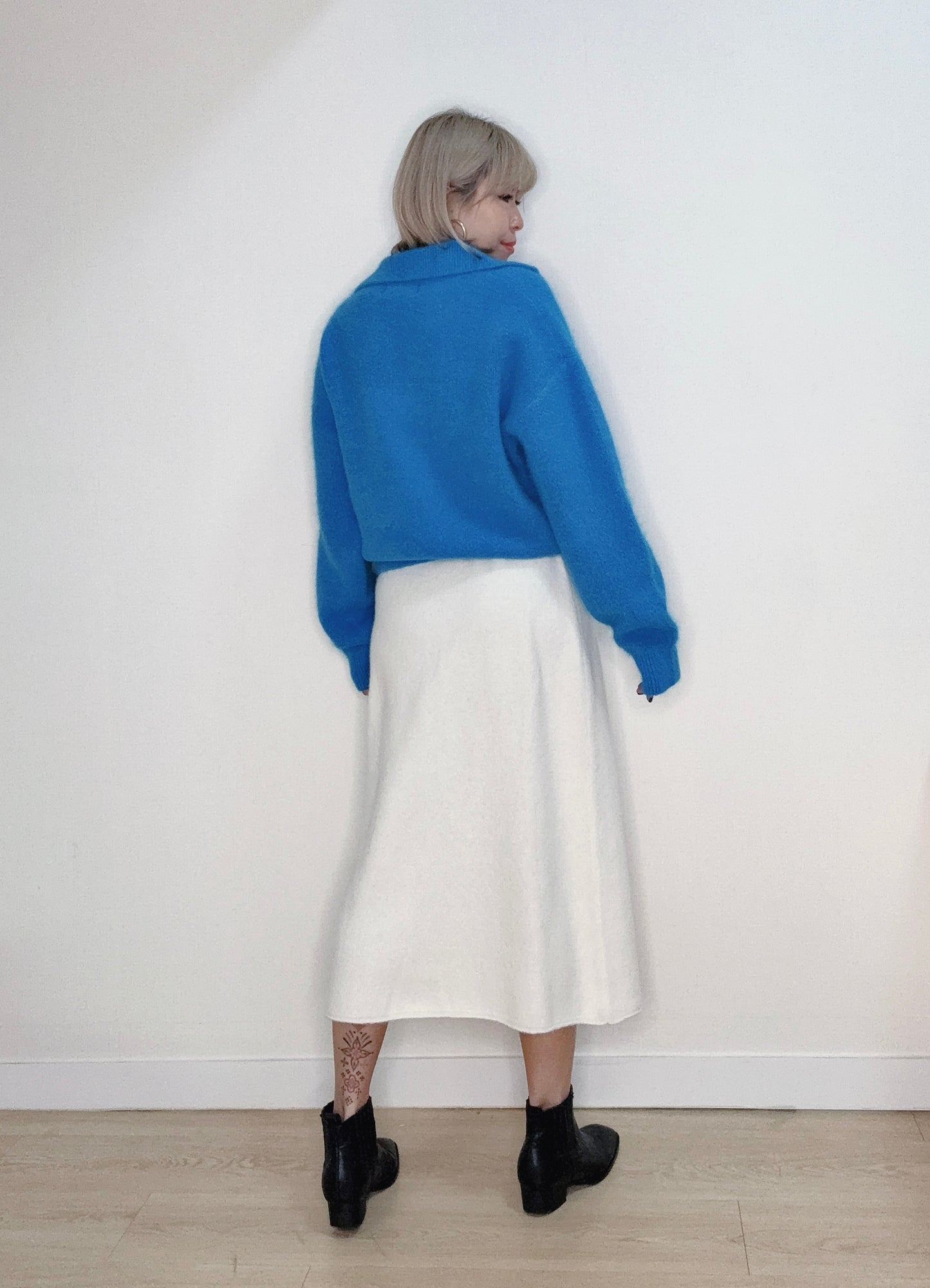 Banding softly knitted skirt #00151