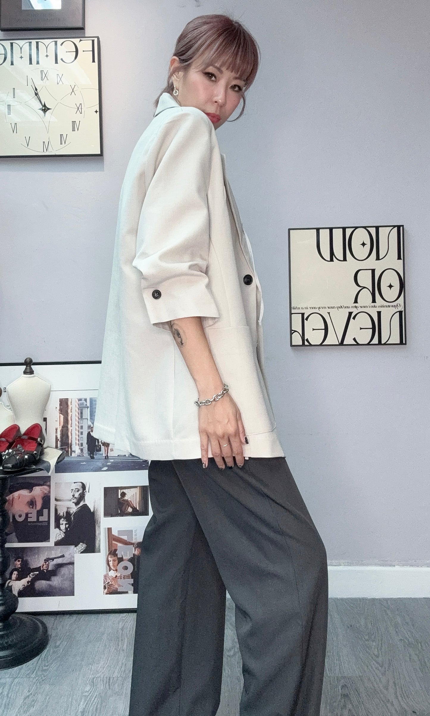 👍🏼Mid-length sleeves blazer#00596