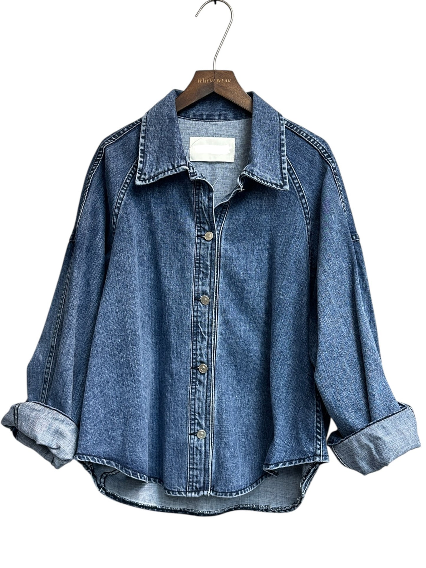 (-30% off)Batwing sleeve denim jacket
