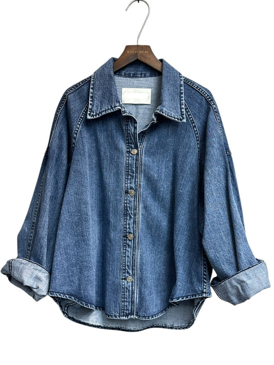 (-30% off)Batwing sleeve denim jacket
