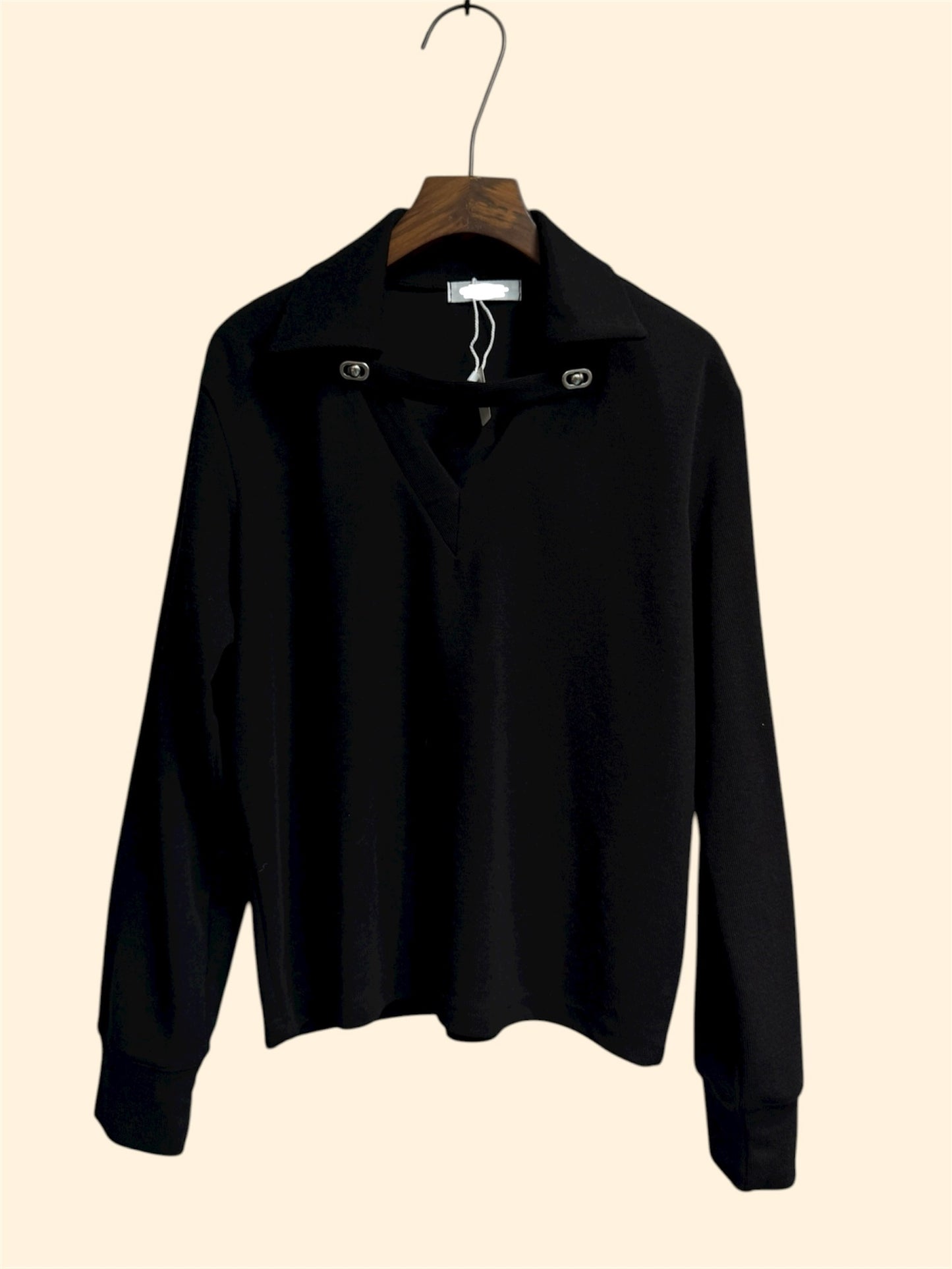 Big v neck polo top(front button) #00018