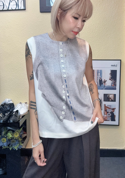 Silky printed sleeveless #00933