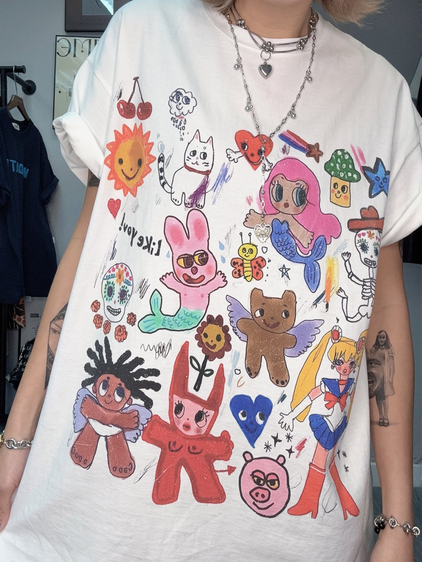 Cartoon loose tee #00401