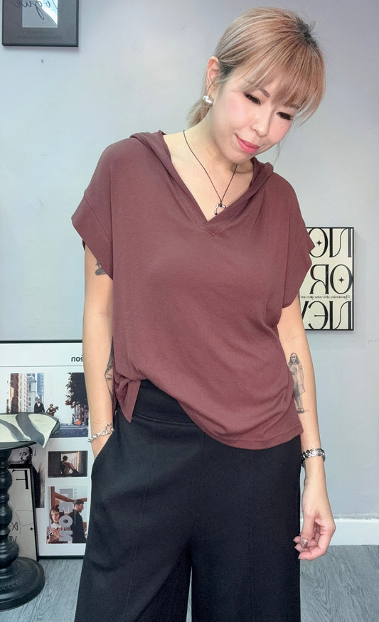 With hat softy cap sleeves tee #00732