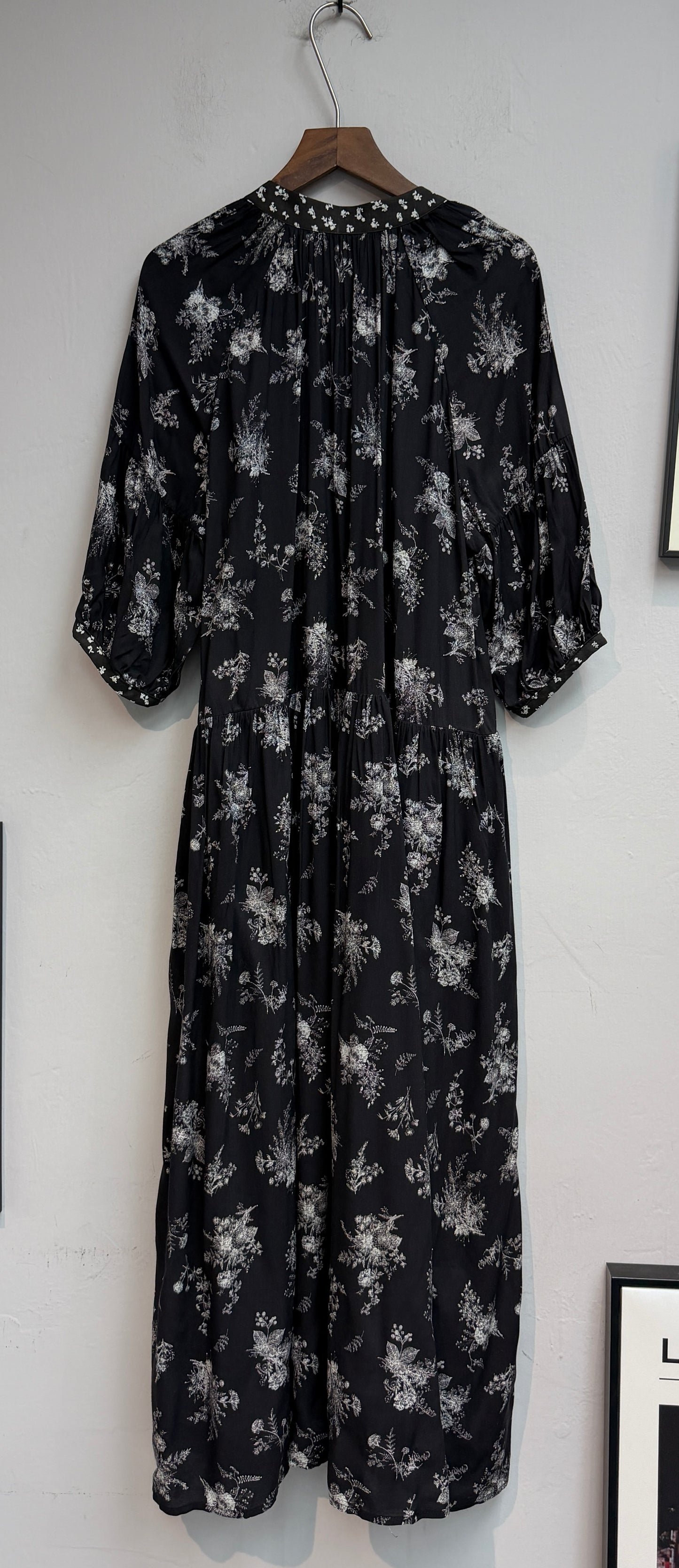 (A/W)White flower pattern chiffon one piece#00839