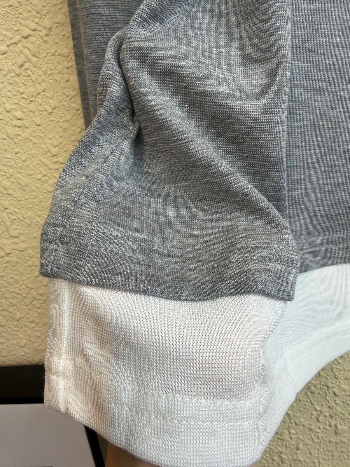 Fake two pieces ultra-thin fabric tee #00979