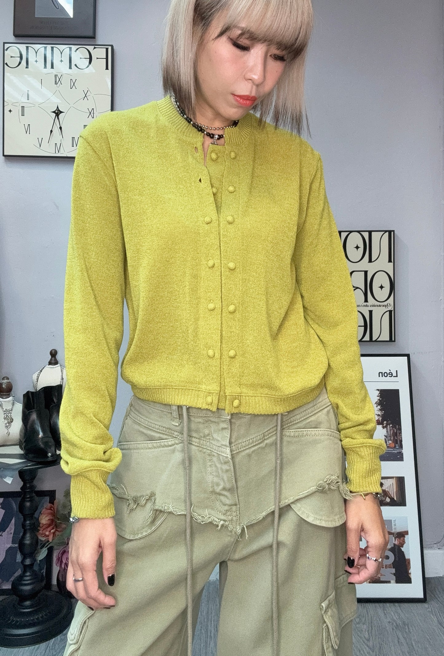 Front buttons knit top