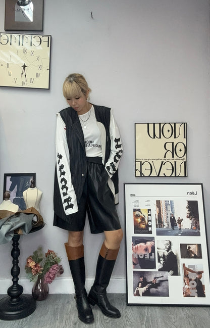 Parallel line vest blazer