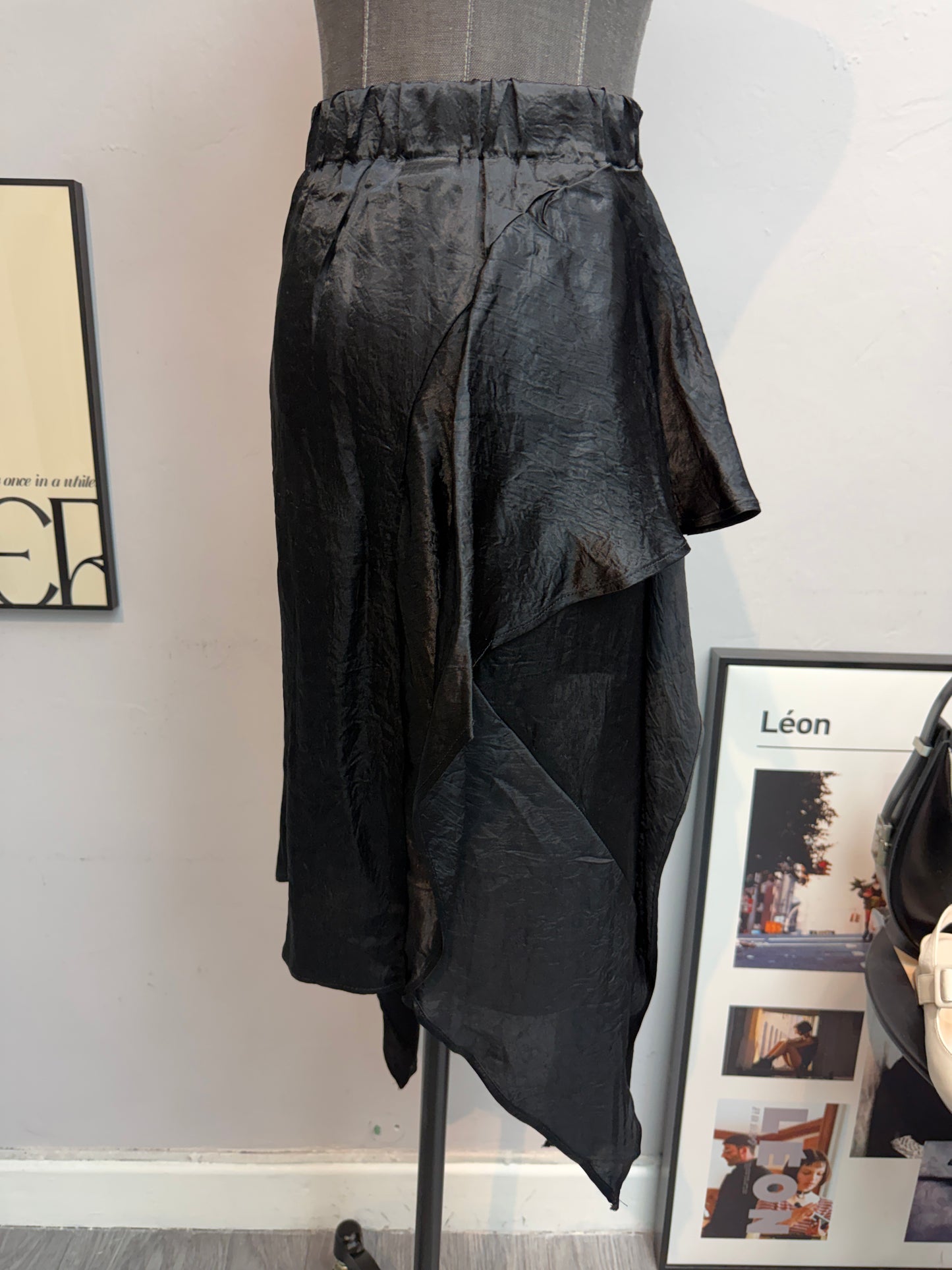 (-30%)Lace x satin skirt