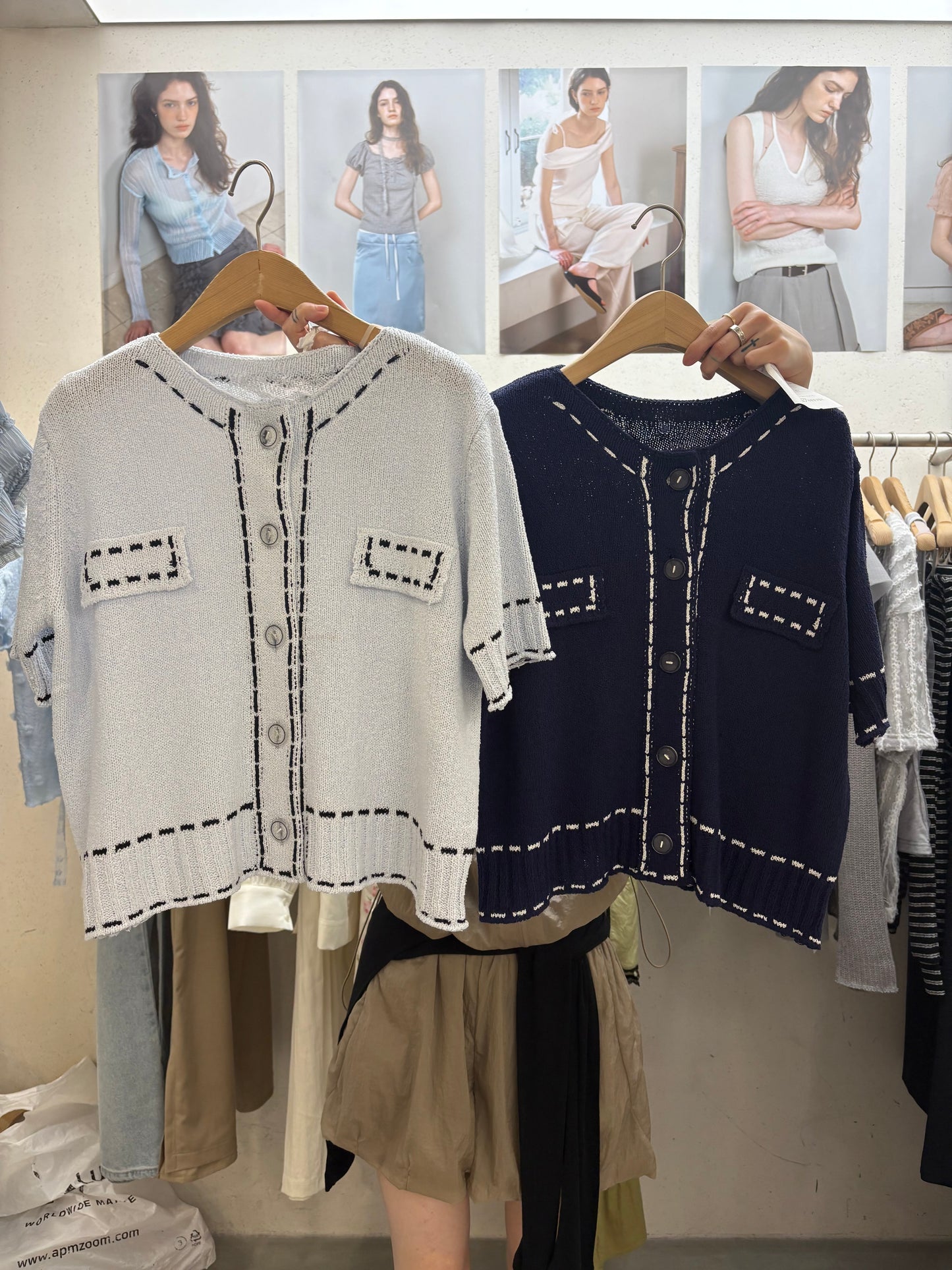 Weaving line knitted outer #00816