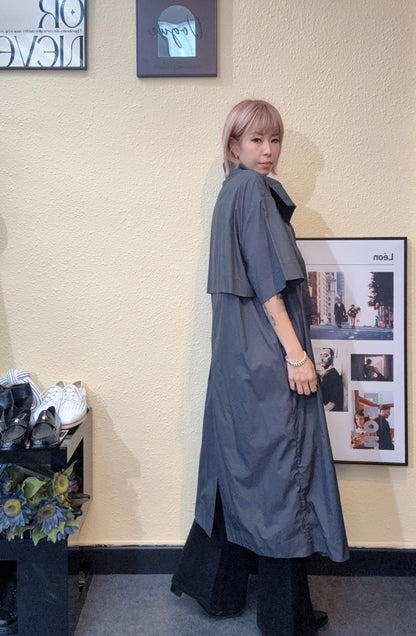 Stand collar loose long outer #00926
