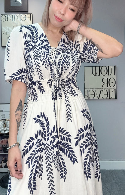 Coconut tree pattern dress #00609