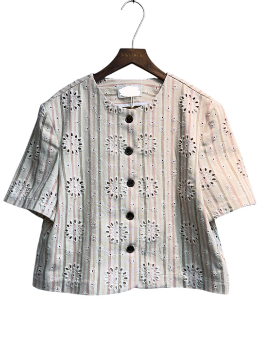 Embroidery stripe short sleeves outer #00579
