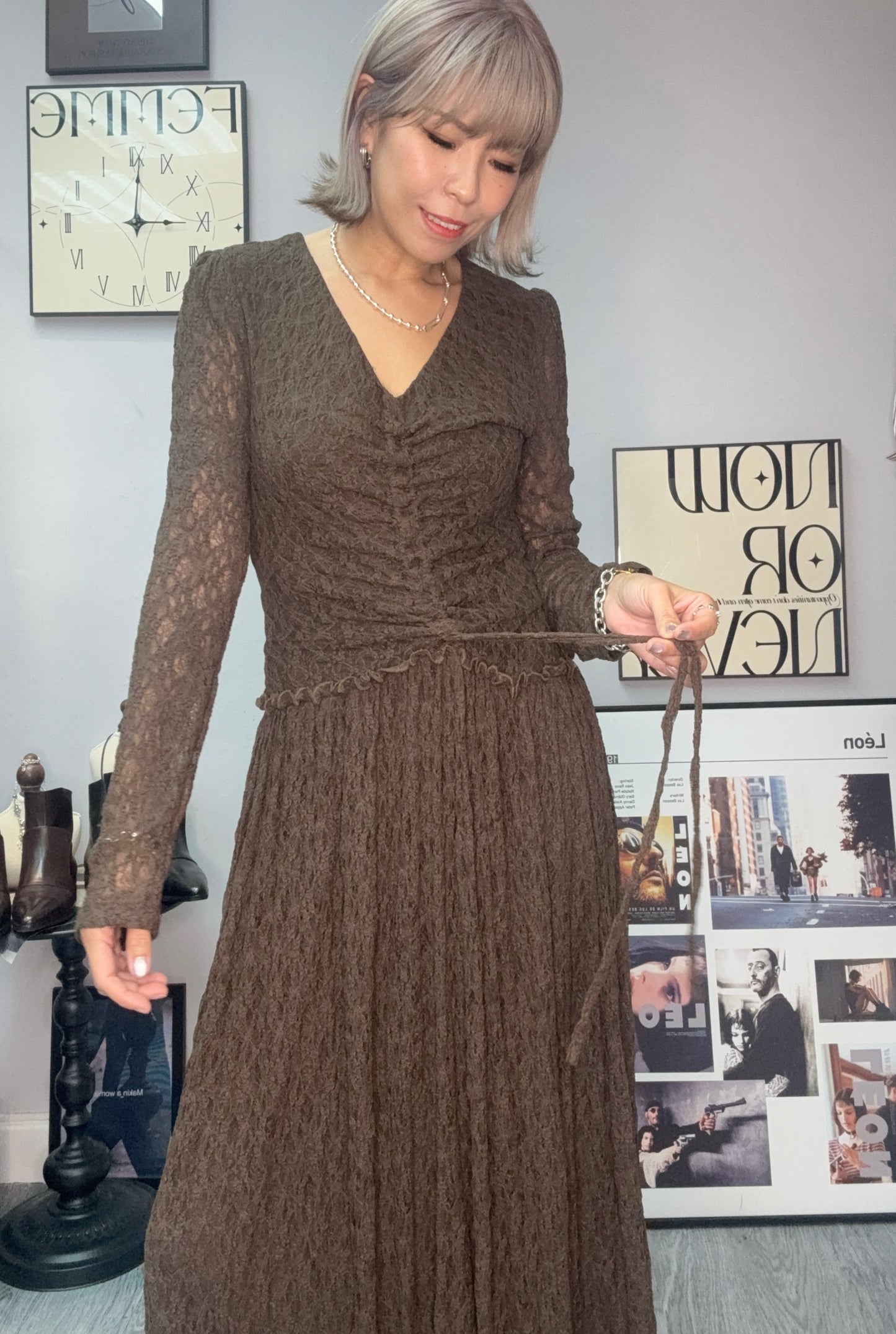 Full lace v neck one piece #00045