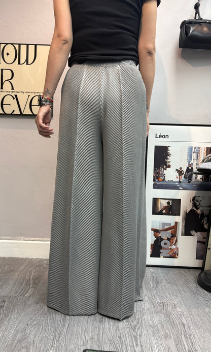 Embossed wide leg pants #00711