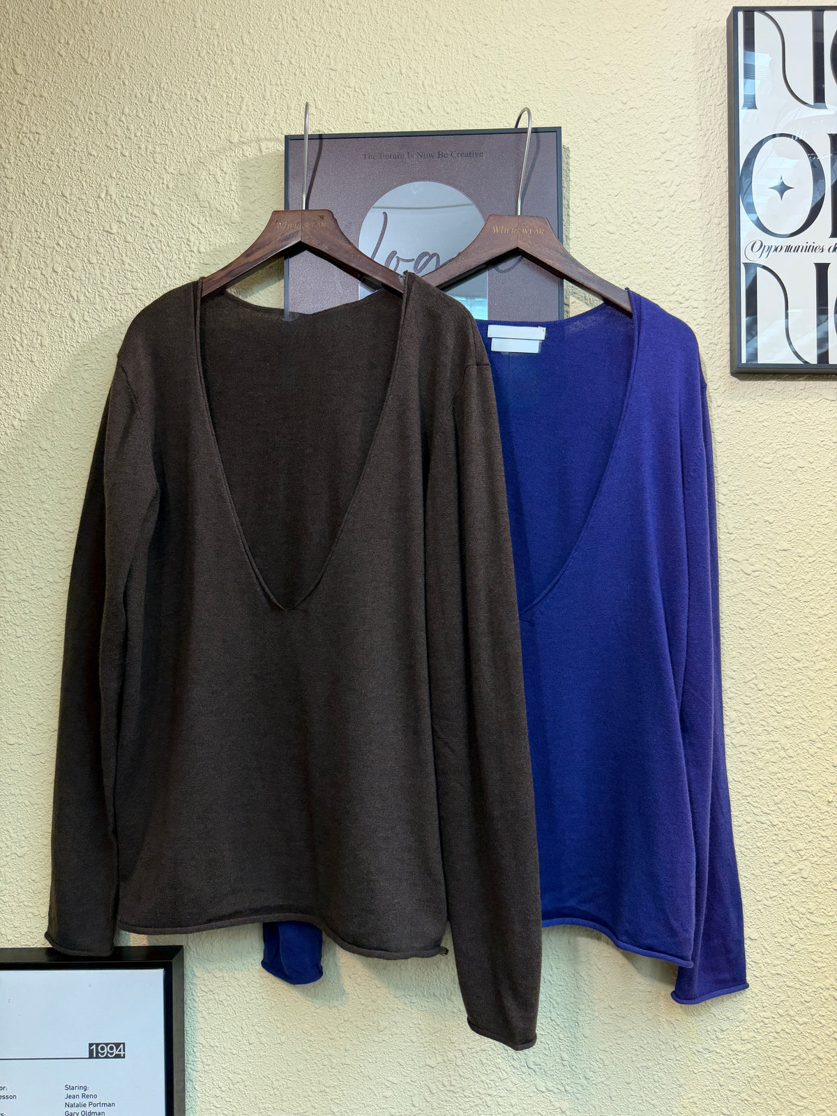 Big v neck wool knitted top #00955