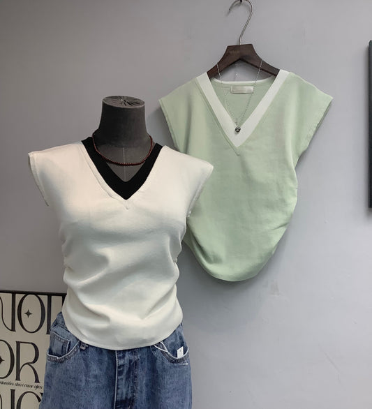 (-40% Off)Fake 2-pcs knit