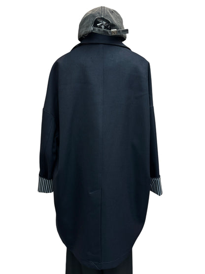 Stripe sleeves oversize blazer