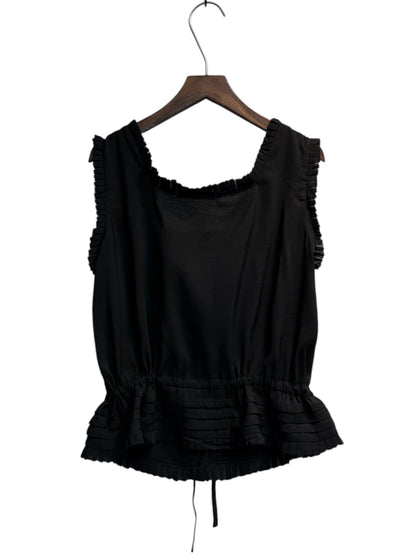 Front chiffon ruffle vest blouse #00599