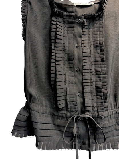 Front chiffon ruffle vest blouse #00599