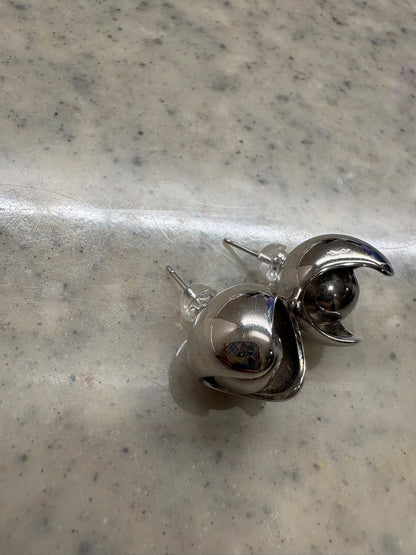 Polished dome orb stub earrings #ass009