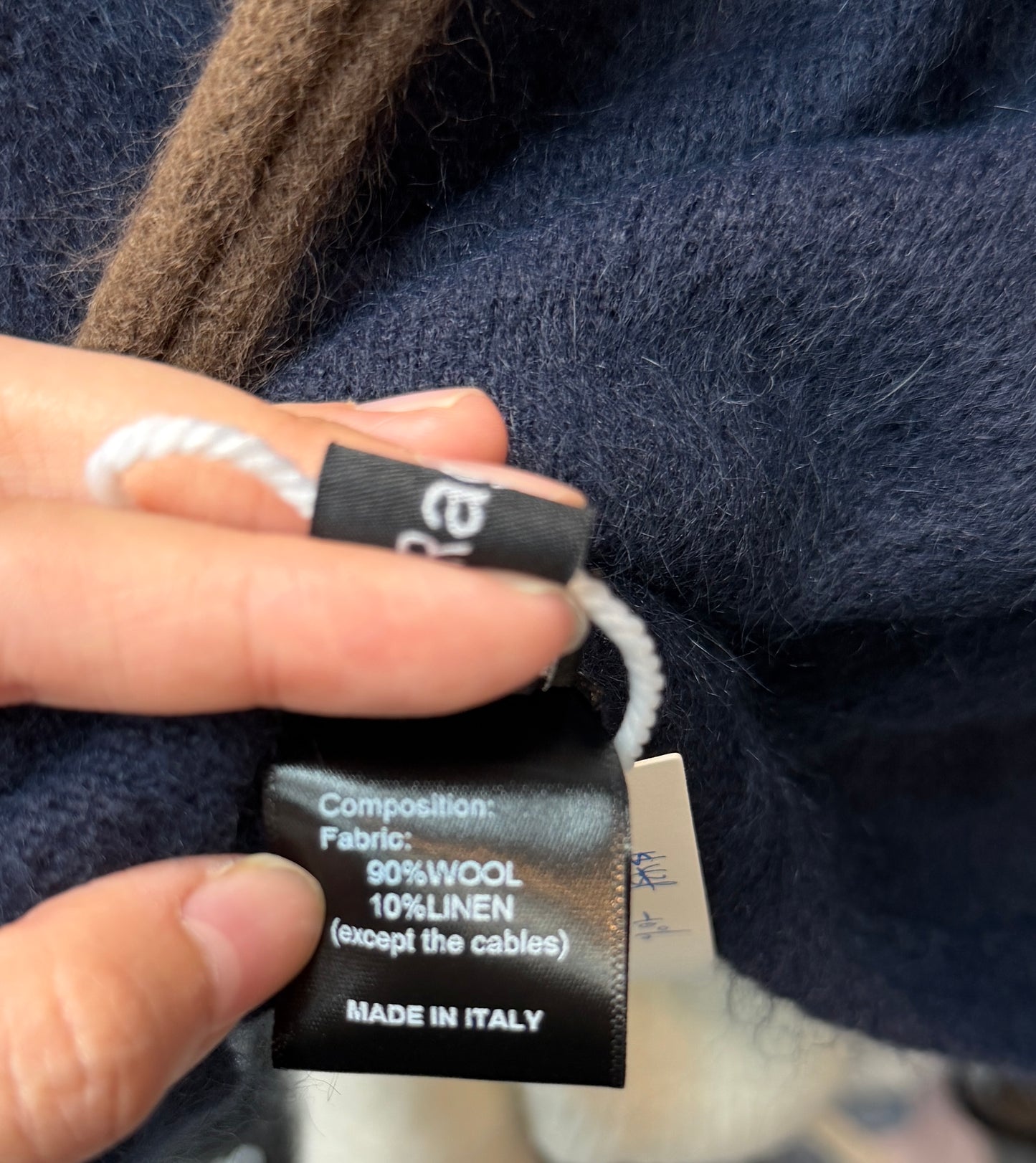 Tie collar wool top #00085