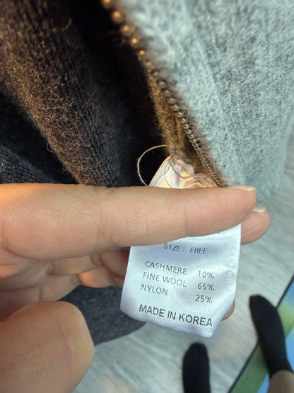 Cashmere X fine wool stand collar zip jacket #00128