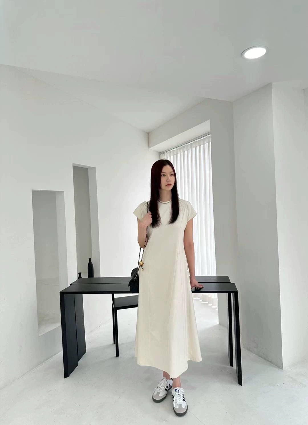 A line cotton dress (not included belt)