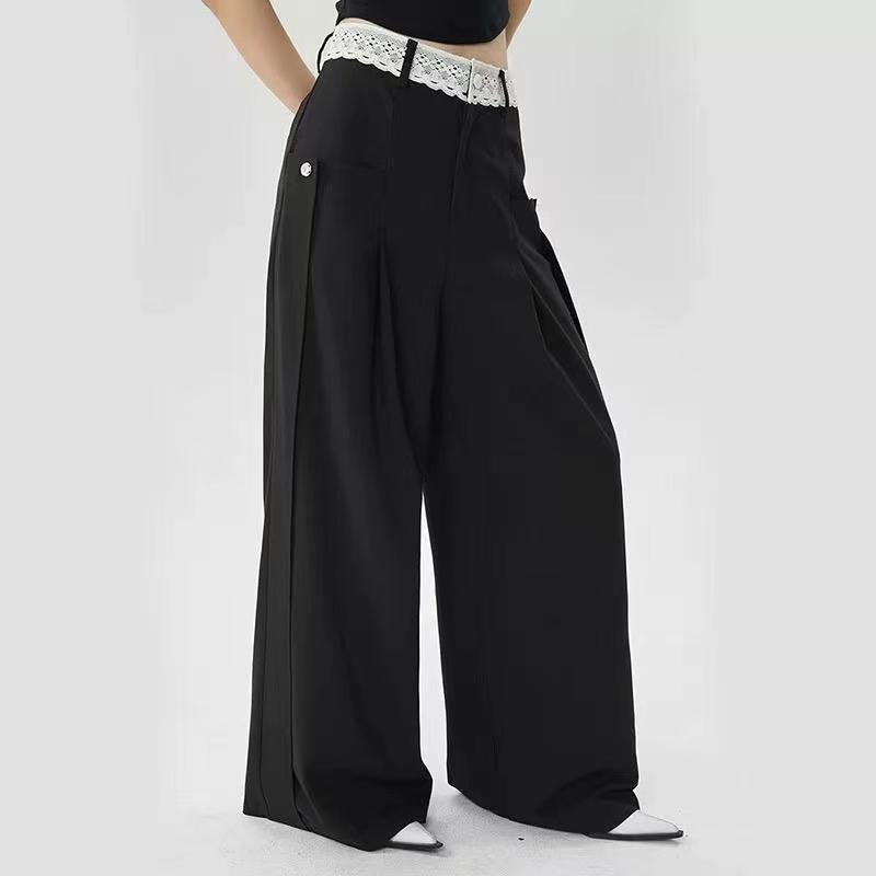 Lace waist trousers