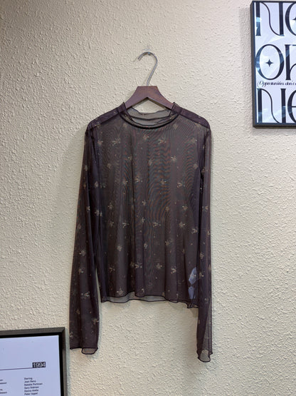 Mini flower see through top #01046
