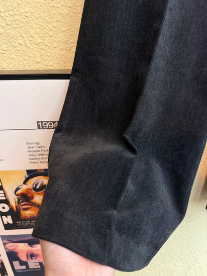 Half elastic straight leg pants #01039