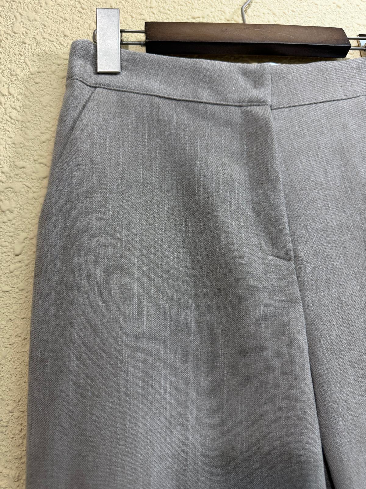 Half elastic straight leg pants #01039
