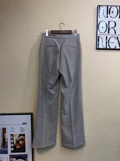 Half elastic straight leg pants #01039