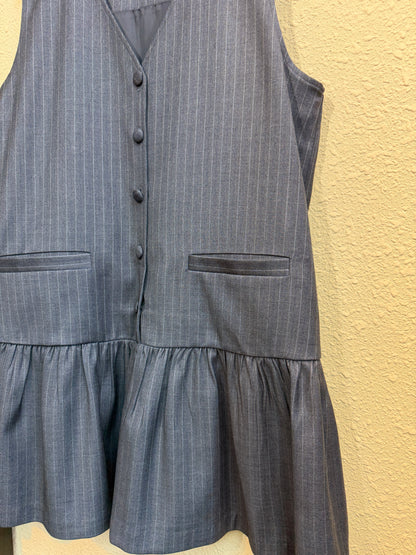 Striped fishtail vest short dress #01063